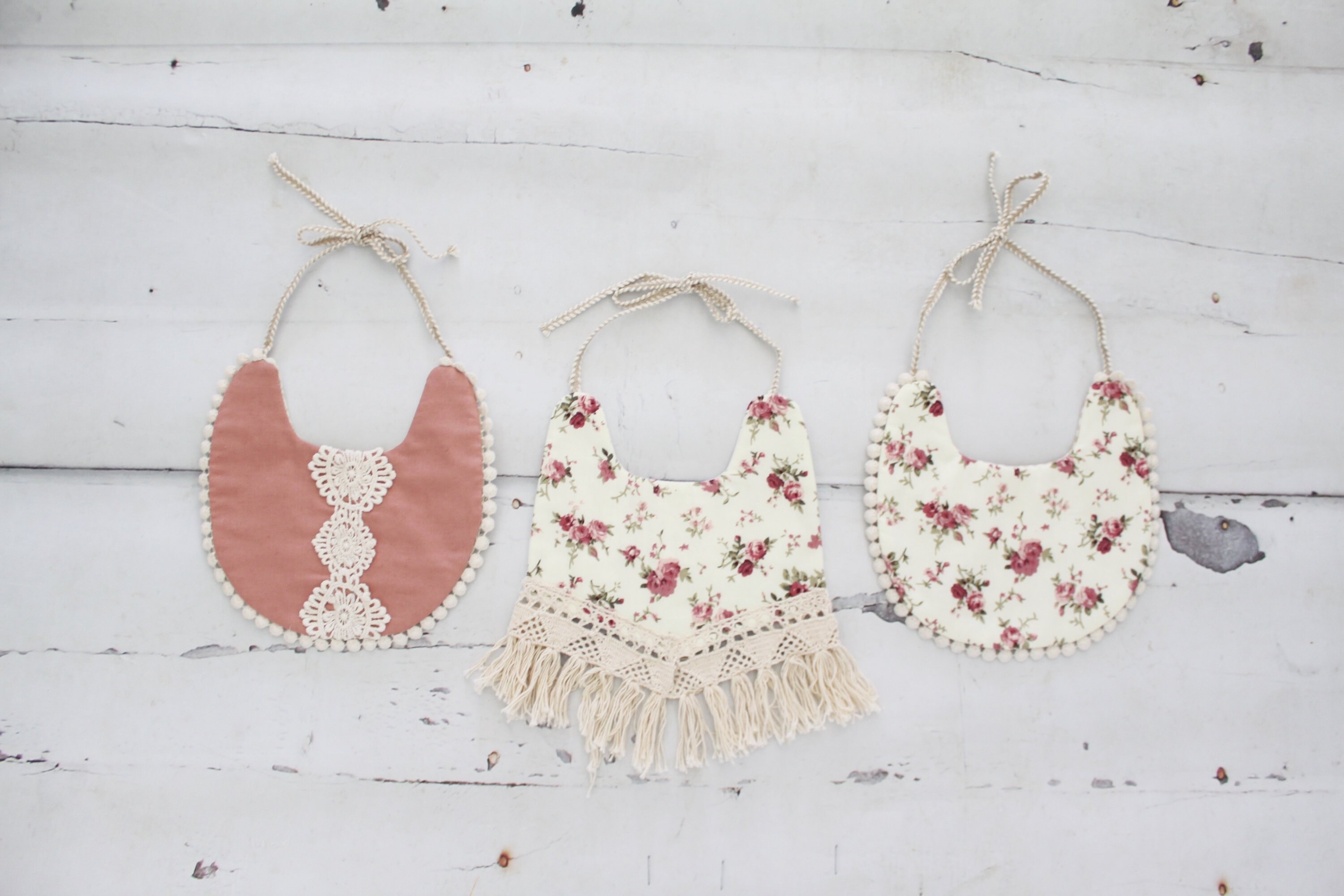 Fall Boho Baby Girl Bibs. Reversible Vintage Style Lace Boho Bandana …