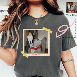Personalized Birthday Photo Shirt: Vintage Polaroid Style Comfort Colors T-shirt, Customized Portrait Sweatshirt