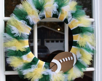 Green Bay Packers Football themed wreath
