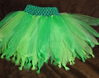 Tinker Bell inspired Tutu with a Crochet Waistband for newborn and up Tinkerbell