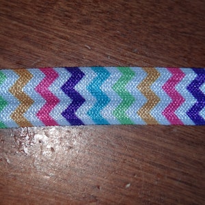 3 yards 5/8" FOE Rainbow Chevron Print Elastic 5/8 inch