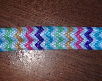 3 yards 5/8" FOE Rainbow Chevron Print Elastic 5/8 inch