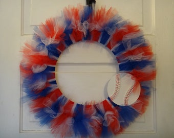 Baseball themed wreath