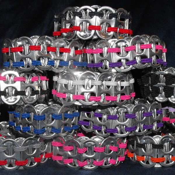 Soda Pop Tab Elastic Bracelet Made To Order With Any Color Combination