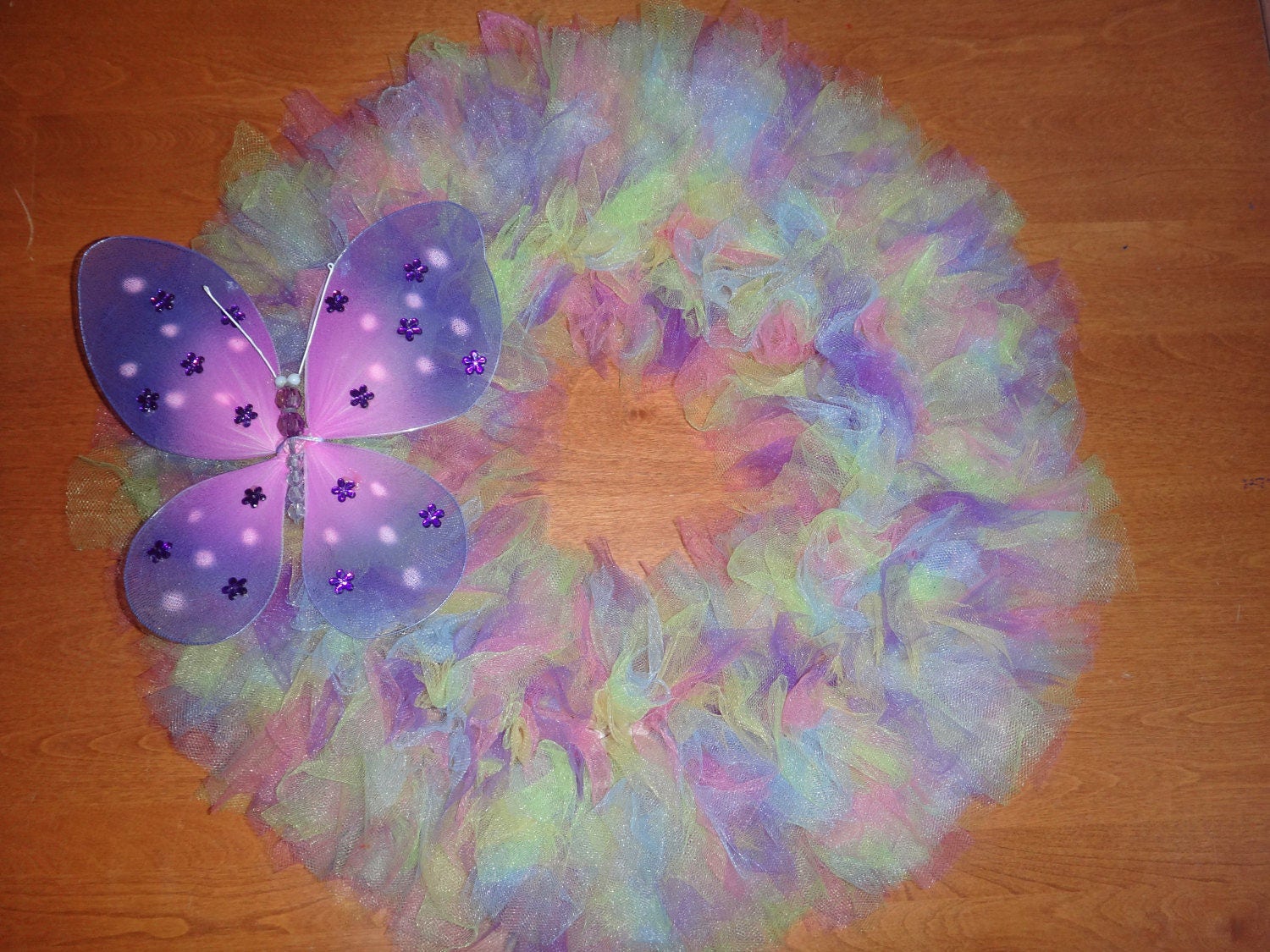 Extra Full Spring or Summer Butterfly Tulle Wreath - Etsy