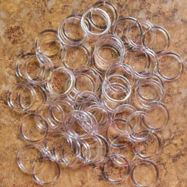 5/8", 1/2", or 3/8" Clear Plastic Bra Rings. Pick your quantity. Great for headbands.