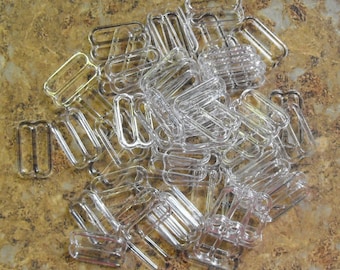 3/8", 1/2", 5/8" Clear Plastic Bra Sliders. Choose your quantity. Great for headbands.