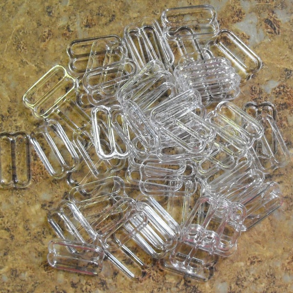 1/2" Clear Plastic Bra Sliders. Choose your quantity. Great for headbands.