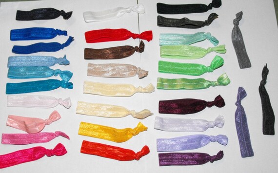 Grab Bag Of Solid Colored No Crease No Pull Elastic Hair Ties Etsy