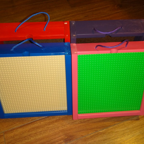 Portable Building Block Storage and Play Box avec plaque de base de marque LEGO©