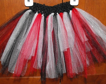 Shimmer Black, Red, Silver/Grey, and White Princess Tutu