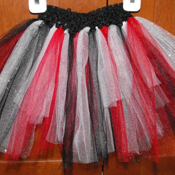 Shimmer Black, Red, Silver/Grey, and White Princess Tutu