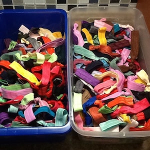 Sale*** Wholesale Bulk Grab Bag of 100 Solid Colored No Crease, No Pull Elastic Hair Ties or Bracelets