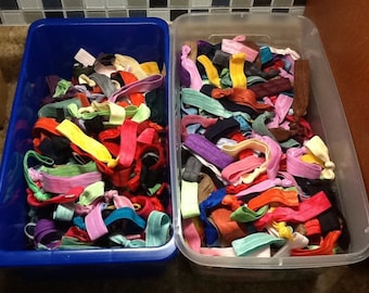 SALE** Grab Bag Solid Colored, No Crease, No Pull Elastic Hair Ties or Bracelets packs of 10, 20, 30, 50, 75, 100, 150, 200, 300, 500, 1000