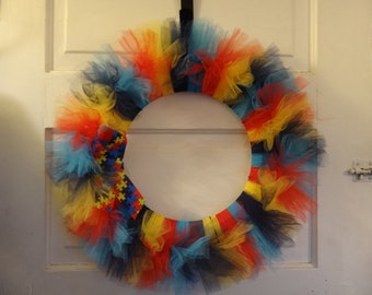 Autism Awareness Ribbon Tulle Wreath