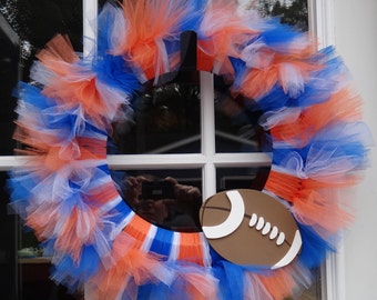 Denver Broncos Football themed wreath