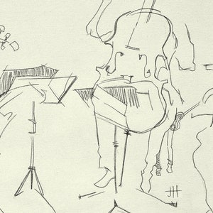 Quartet Series / SCENE 2 / 9 x 12 in. Art Print | modern abstract violin violinist musician wall art