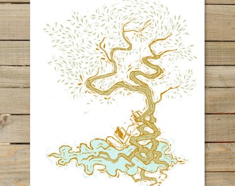 Nimbus | 30 x 42 cm. Kunstdrucke | bibliothek buch gedicht Lektüre Inspiration minimalistischer Linolschnitt
