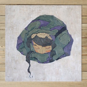 Violeta / 12 x 12 pulgadas Art Print / zelda inspirado abstracto reconfortante zen feng shui piedra rock decoración de arte