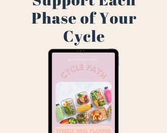 Cycle Syncing Meal Planner for Women | Hormonal Nutrition Guide | Editable Weekly Food Tracker | Period Wellness Printable PDF