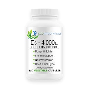 Vitamin D3 4000 IU Supplement | Cholecalciferol 100 mcg | Vegetarian Capsules | Clean-Label | Non GMO | Allergen Free | 100 Count