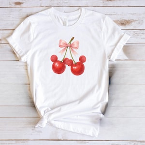 Cherry T-Shirt, Valentines Day Cherry Shirt, Disney Coquette Tee, Valentines Day Gifts, Gift For Woman, Disney Cherry T-Shirt, Trendy Shirt