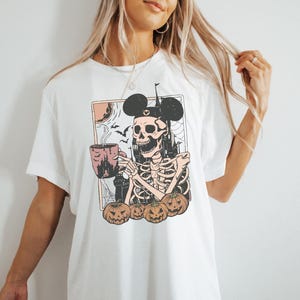Mickey Skeleton Coffee Shirt, Vintage Disney Skeleton Sweatshirt, Disney Pumpkin Halloween Matching Tee Disneyland Stay Spooky Family Trip