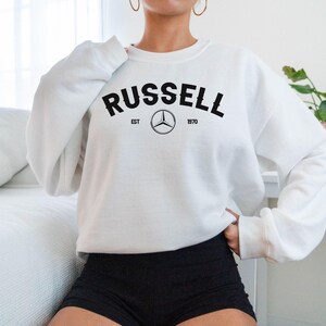 George Russell Racing Car Sweatshirt  Motor Sport Racing Sweater  Official Merchandise