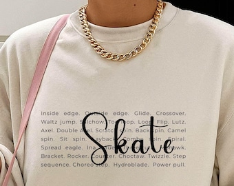 Felpa da pattinaggio sul ghiaccio, maglione da pattinaggio sul ghiaccio, girocollo da pattinatore artistico, regalo per pattinatore sul ghiaccio, regalo per allenatore di pattinaggio, maglione Love Figure Skating