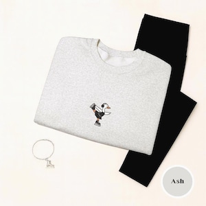 Embroidered Silly Goose Skater Crewneck, Iceskating Sweatshirt, Ice Skating Gift, Cute Winter Sweater, Figure Skating Apparel