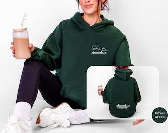 Aangepaste schaatshoodie, minimalistisch skatebladontwerp met capuchon, gepersonaliseerd kunstschaatscadeau voor tieners en volwassenen