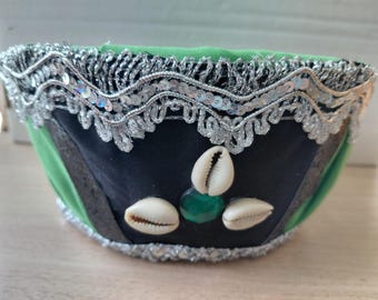 Ogun Throne Basket Orisha, Decor Handmade Santo basket for Ogun, Altar Religious , Spiritual Home Decoration