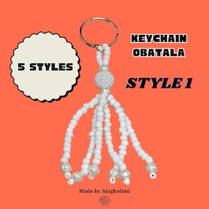 Obatala Keychain 5 Styles, White Keychain