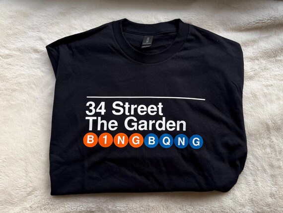 Bing Bong NYC T-Shirt | 34 Street The Garden Subway Shirt | Knicks Basketball Tee | New York City Graphic Crewneck