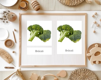 Spanish Montessori Food Cards: 3-Part Printable Vocabulary (Digital Download)
