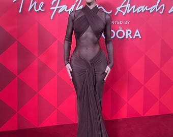 A bodycon mesh dress