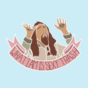 Klaus Hargreeves Quote Art Print – “What I Am Is Sexy Trash” | Umbrella Academy Fan Art | Digital Download | Clip Art PNG & JPEG