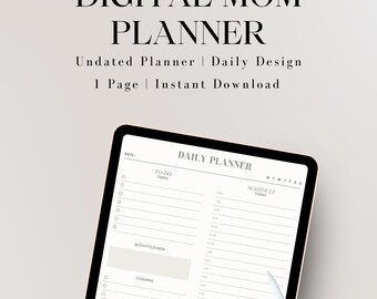 Daily Planner for Moms | Printable PDF + Digital Download | Schedule, Meals, Cleaning & To-Do List | Mom Life Organizer