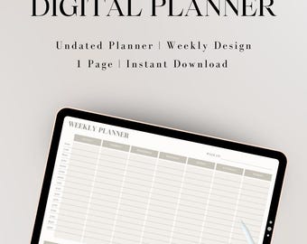 Weekly Time Blocking Planner | Printable PDF + Digital | Undated Weekly Hourly Schedule | Simple Minimalist Organizer