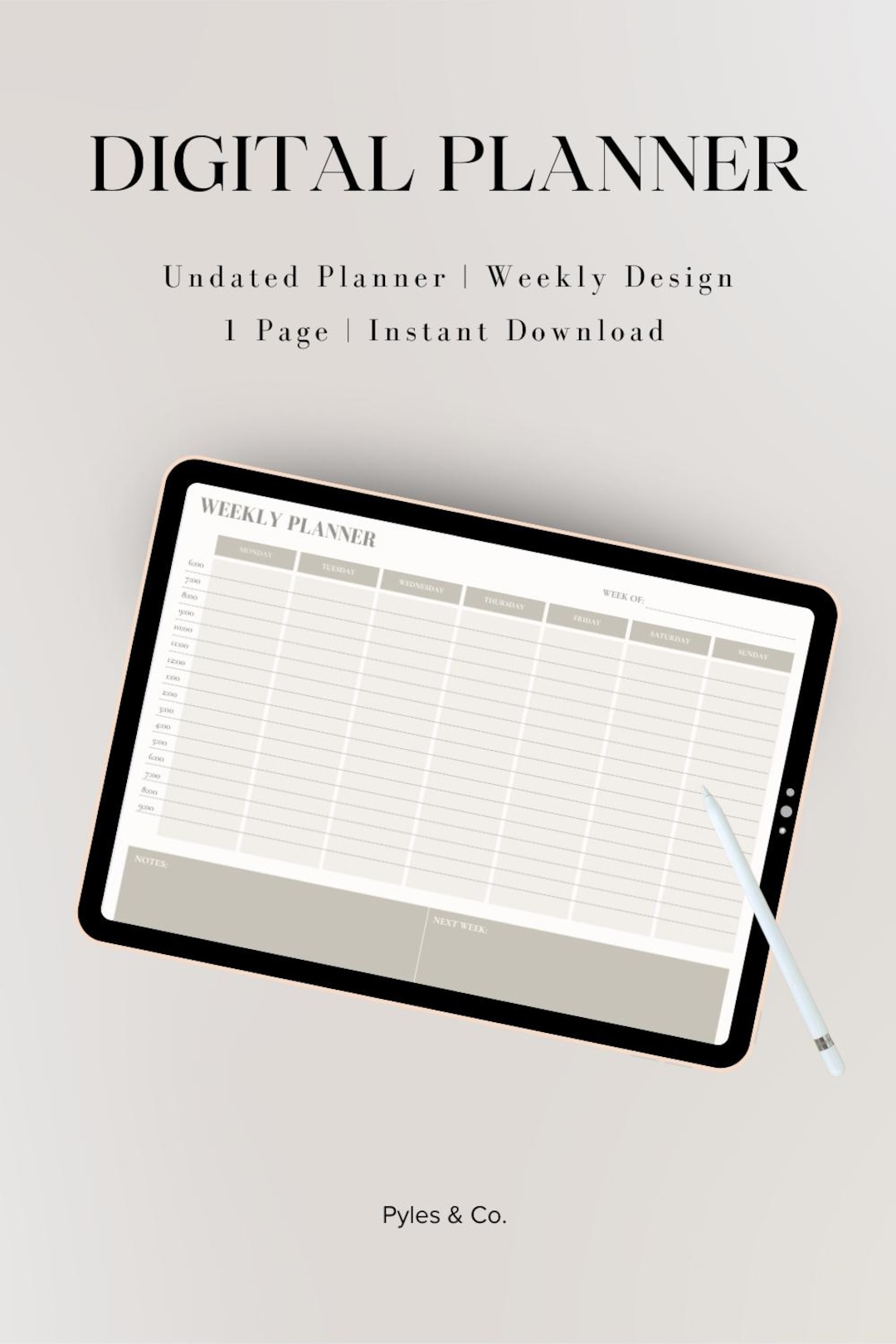 Weekly Time Blocking Planner | Printable PDF + Digital | Undated Weekly ...