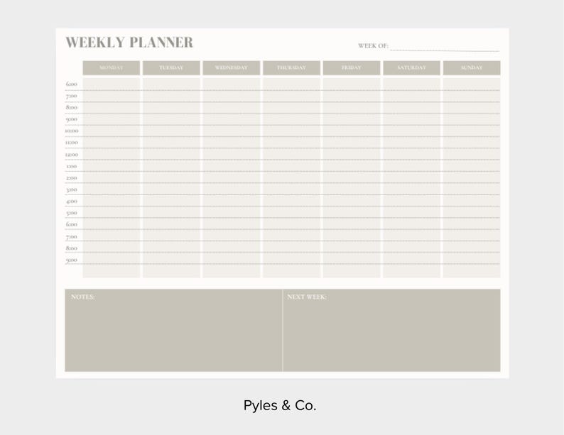 Weekly Time Blocking Planner | Printable PDF + Digital | Undated Weekly ...