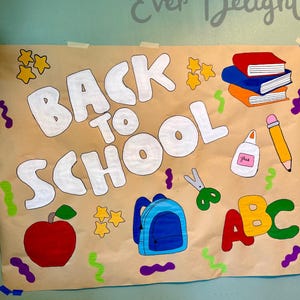 Custom Painted Back to School Banner, Hand Painted Banner, Hand Painted Craft Paper Banner, Painted School Banner