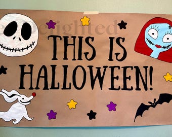 Hand-Painted Nightmare Halloween Banner