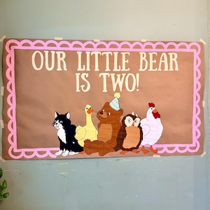 Personalized Hand Painted Banner: Classic Bear Theme Party Sign