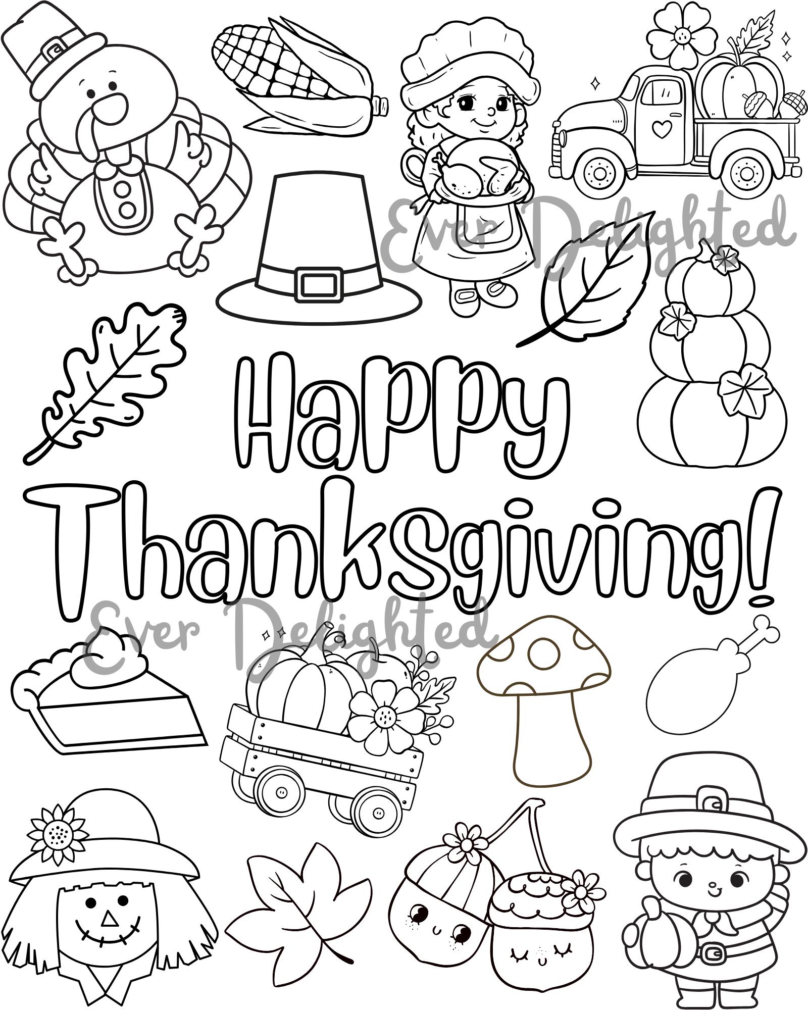 40 Thanksgiving Crafts: Fun and Festive Projects for Kids 26 Thanksgiving Coloring Page: Printable Fall Kids Activity, Customizable