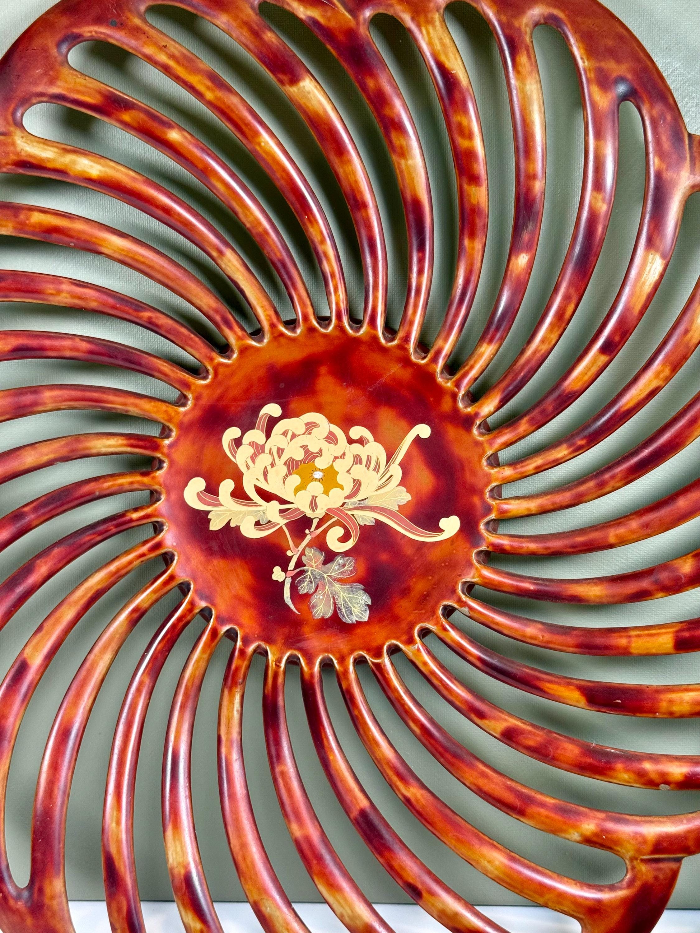 Vintage Maruni Lacquerware Tray- Japanese Tortoiseshell Finish 