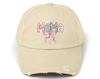 Distressed Mama Cap, Trendy Hat for Moms, Casual Fashion Accessory, Gift for Mother's Day, Summer Fashion