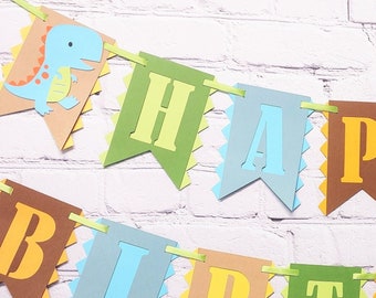 Spiky Dinosaur Birthday Banner Three Rex  Dinomite Celebration Rawr I'm Four Party Decor Two Size Options for Name High Chair or Baby Shower