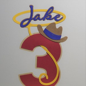 Personalized Cowboy Cake Topper 1st Rodeo Round Up Smash Cake Decoration Western Birthday Wild West Birthday Party Customize Color Age Name image 1