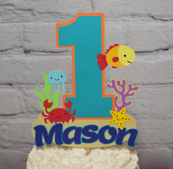 Oneder the Sea Birthday Cake Topper Personalized Under the Sea 